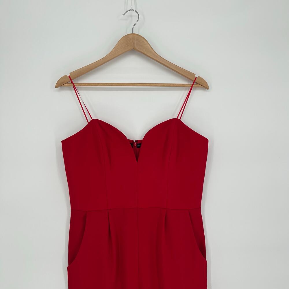 Amanda Uprichard‎ Red Jumpsuit w/ Sweetheart Neckline - Size Large